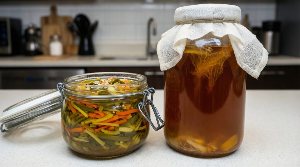 Ферментация дома: кимчи, комбуча, квашеные овощи и как не испортить первую партию - иллюстрация