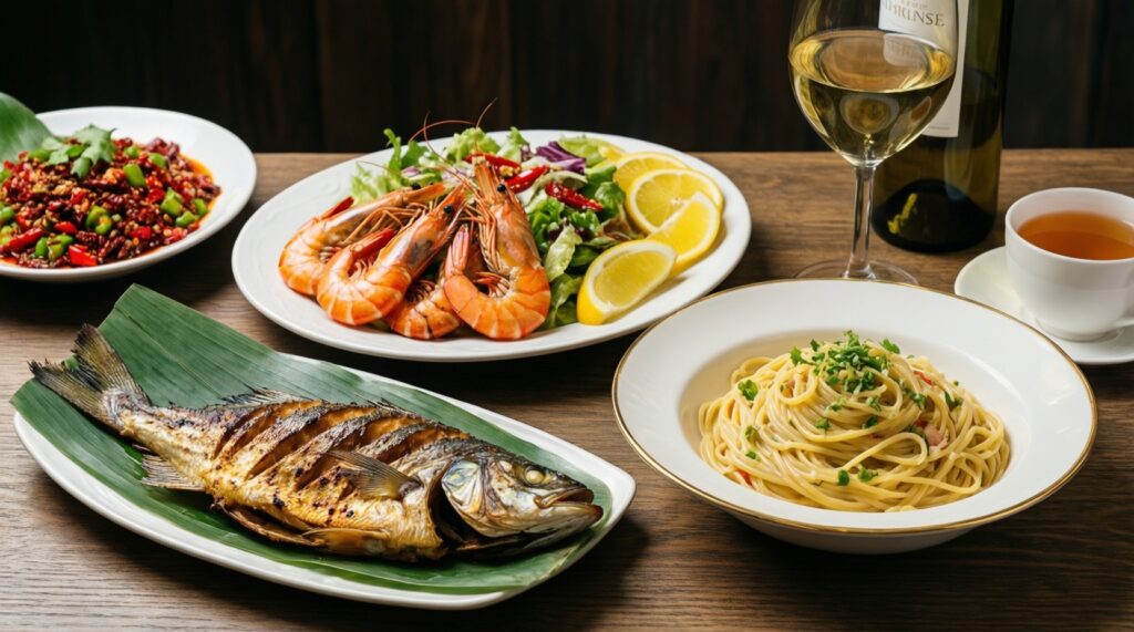 Идеальные сочетания: вино/пиво/чай/кофе и еда - базовые правила - иллюстрация