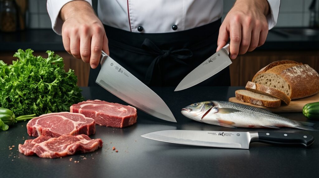 Ножи и разделка: как выбрать нож и поддерживать его остроту - иллюстрация