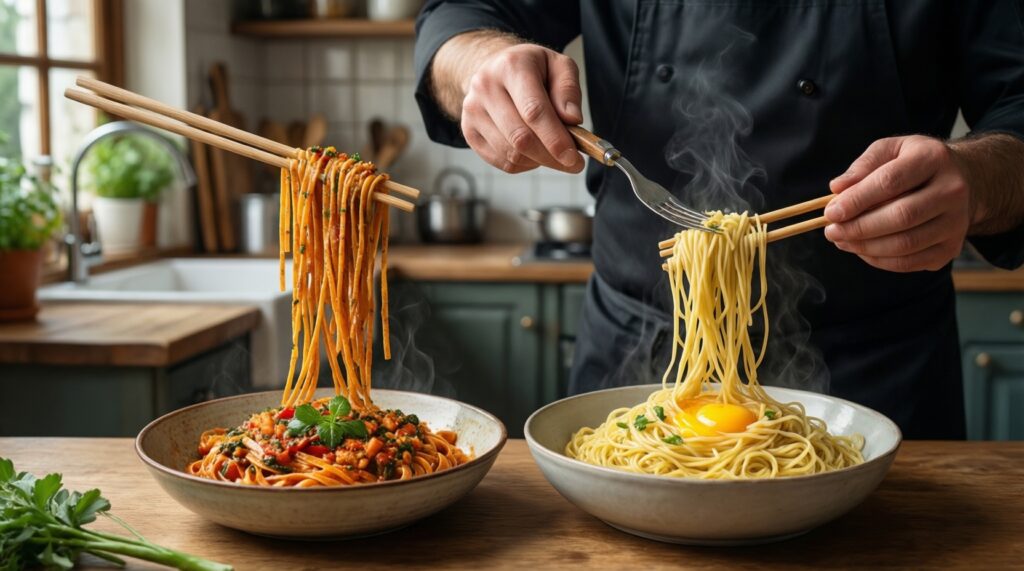 Паста vs лапша: чем отличаются технологии и как это влияет на вкус и текстуру - иллюстрация