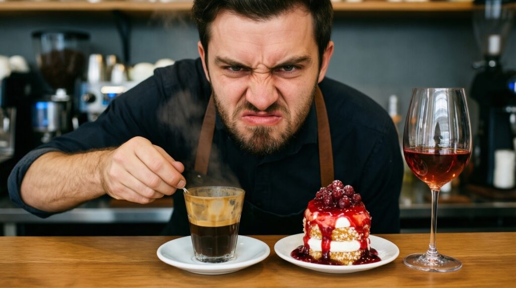 Идеальные пары: еда и напитки (чай, кофе, вино, безалкогольные альтернативы) - иллюстрация