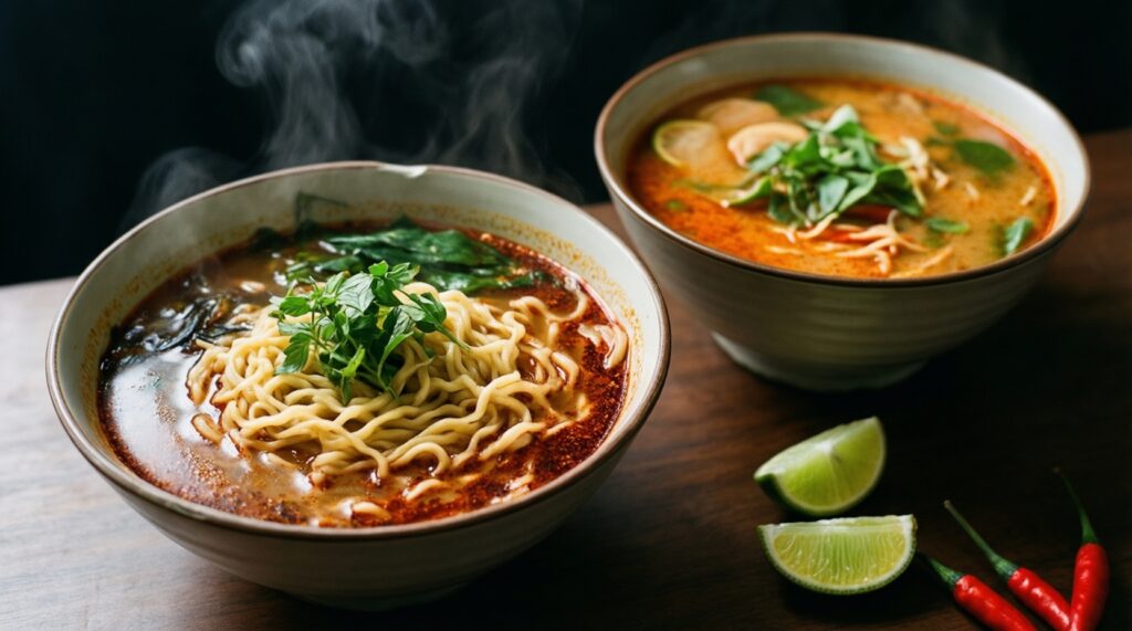 Новый взгляд на супы: от рамена до холодных крем-супов - иллюстрация